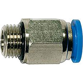 RIEGLER 109121-122.014-8 Straight Push-Fit Fitting Blue Series, G 1/4 A, Hose Diameter 8, Pack of 1