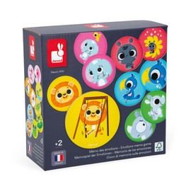 Janod - Emotions Memory Game - Memory Game - Discovering Emotions - Educational Game - Develops Memory and Vocabulary - Made in France - Ages 2 + - J02625