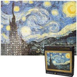 2000 Piece Jigsaw Puzzle, The Starry Night by Van Gogh Jigsaw Puzzles for Adult Reduced Pressure Toy - Learning and Education for Adult Puzzles(39.4 x 27.6 inch)