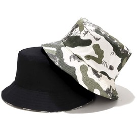 XYIYI Camo Green Bucket Hat Trendy Beach Hats for Women, Reversible Double-Side-Wear