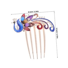 FRCOLOR Rhinestone Flower Comb Wedding Hair Accessories Bridal Brides Shiny Rhinestone Hair Clip Rhinestone Hair Comb Hair Comb for Hair Rhinestones Hair Combs Zinc Alloy