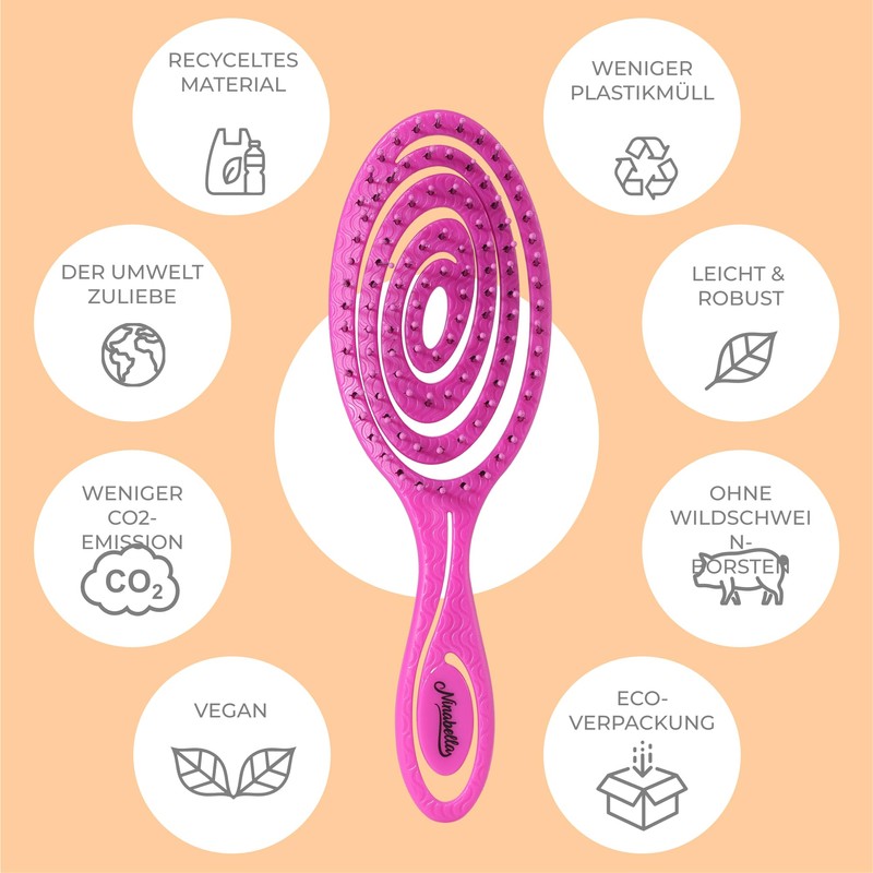 Ninabella Mini Hair Brush without Pulling, Brush for Travel, Detangling