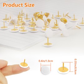 400 PCS White Drawing Pins Kit Round Head Thumbtacks Metal Push Pins Drawing Pins for Notice Board Decorative Thumb Tacks for Pinboard Bulletin Board Map Photo Wall