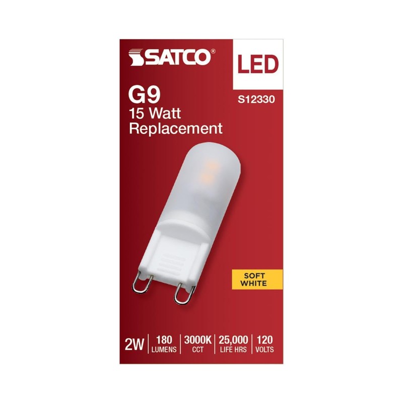 Satco S12330-2 Watt T4 LED Bulb, G9 Base, Frost Finish,