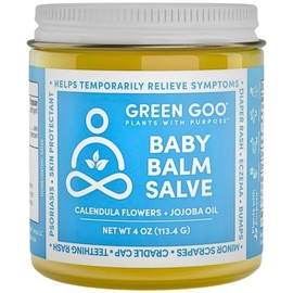 Green Goo Baby Balm, Organic Gentle Moisturizing & Soothing Baby Lotion, Helps Relieve Skin Irritations, 4 Oz Jar | Organic, Gentle Moisturizing & Soo