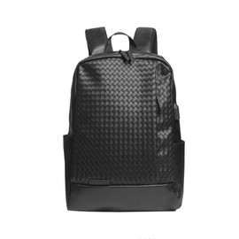 Black Leather Backpack School College Bookbag Laptop Backpack business travel Multifunctional backpack (Black 2)