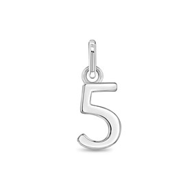 925 Sterling Silver Small Polished Number Five Charm For Little Girls Charm Bracelet - Special Graduation Year Charm For Little Girls and Preteens - Adorable Fifth Birthday Charms For Little Girls