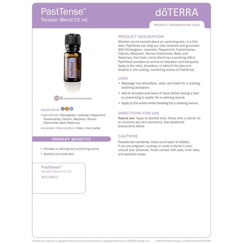 doTERRA PastTense Oil - Tension Blend - 15mL