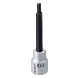 PROXXON No.83567 Hex Bit Socket, 3/8", Long, 3.1 inches (80 mm), 0.2 inches (4 mm)