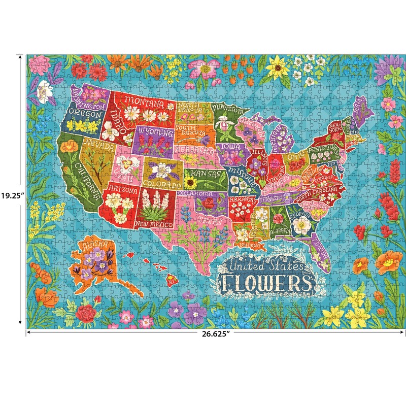 RoseArt - Soft Touch - Flower Map - 1000 Piece