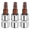 sourcing map 3pcs T27 Torx Bit Socket 1/4" Square Drive