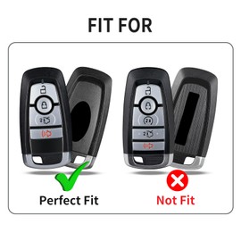 T-carbon Key Fob Cover Compatible with Ford F150 2024;Carbon Fiber Key Shell with Keychain Fits Mustang Maverick Edge Explorer Escape Ranger Expedition 4 5 Buttons 2019 2025 Smart Remote Accessories