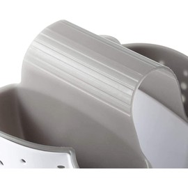 Kitchen Sink Caddy Plastic Organizer Brush and Sponge Holder - Soap Saddle - Faucet Caddy Kitchen Organizer (Desk Organizer Pen Holder) Clean White