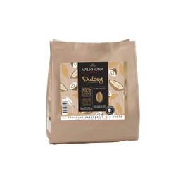Valrhona Premium French Baking Blonde Chocolate Discs (Feves). DULCEY 35% Cacao. Creamy, Caramel Cookie Flavor Notes. Easy Melt & Tempering. Creamy, Balanced, For Luscious Frostings. 1kg (Pack of 1)