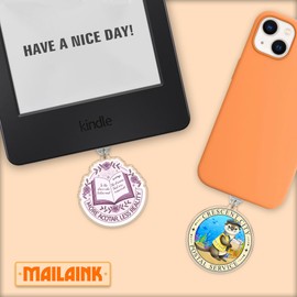 Set 2Pcs More Acotar Less Reality, Crescent City Postal Service Kindle Charms Dust Plug Charm 1.5 Inches Bookish Book Club Fantasy Opossum Lightning/Type C Acrylic Material Accessories for E-Reader (Type C)