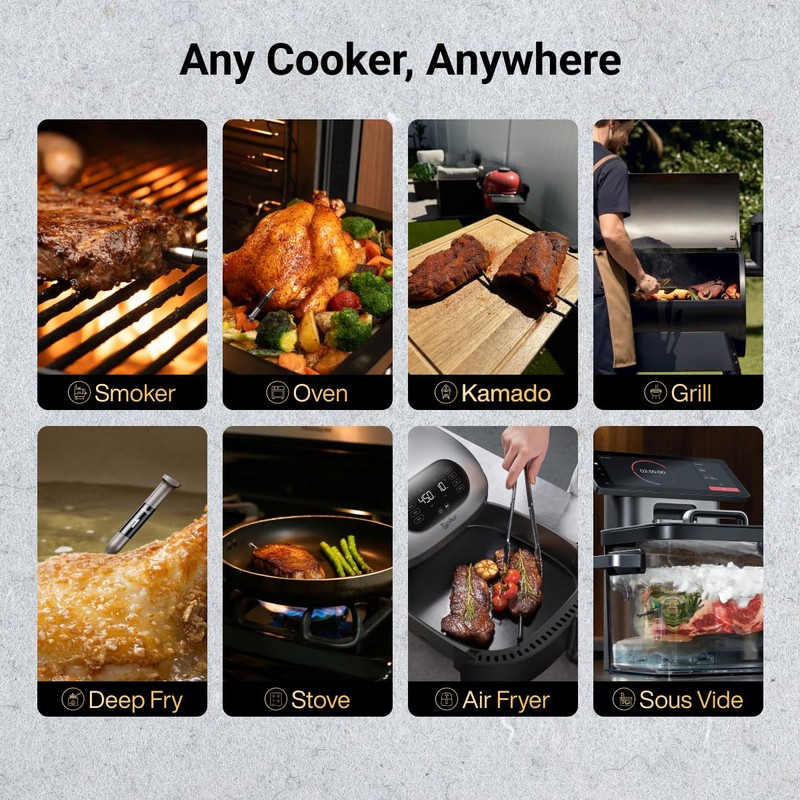 Typhur Sync Gold Wireless Meat Thermometer, Enhanced 10X Sub-1G Signal
