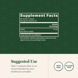 Global Healing Lithium Orotate 60 Capsules – Supports Mental Clarity, Mood Balance & Cognitive Function, Daily Wellness Supplement