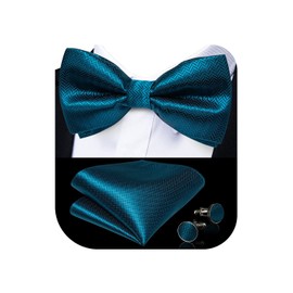 DiBanGu Pajarita de cachemira negra y dorada para hombre, ajustable, con pajarita de moño, 14-Turquesa, Talla única