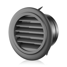 Ventilación Soffit de 6 pulgadas para ventilador de escape con pantalla de malla integrada, cubierta de ventilación de escape redonda negra Soffit cubierta de rejilla de rejilla de ABS, ventilación de