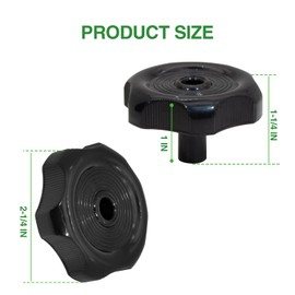 MOFIT 3 Sets Black RV Window and Vent Knob, 1" Shaft Camper Replacement Hardware Parts with Screws, Plastic 2-1/4" Diameter Trailer RV Window Latch Knob Accessories