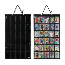 HUHYNN 30 Cards Display Case for Trading Card Display, Graded Sports Card Storage with PVC Protection, Baseball Football Basketball Trading Card Wall Display(30 Slots-Black)