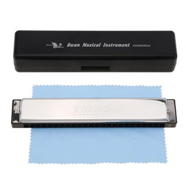 OriGlam Blues Professional Harmonica key of C, 24 Holes Blues Harp Mouth Organ Diatonic Harmonica with Case For Adults, professionals, beginners and students