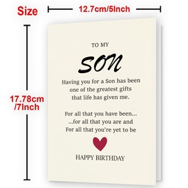 FACAICAI Funny Birthday Card & Gifts for Men Husband Boyfriend Him, Happy Bday Card (Son Red)