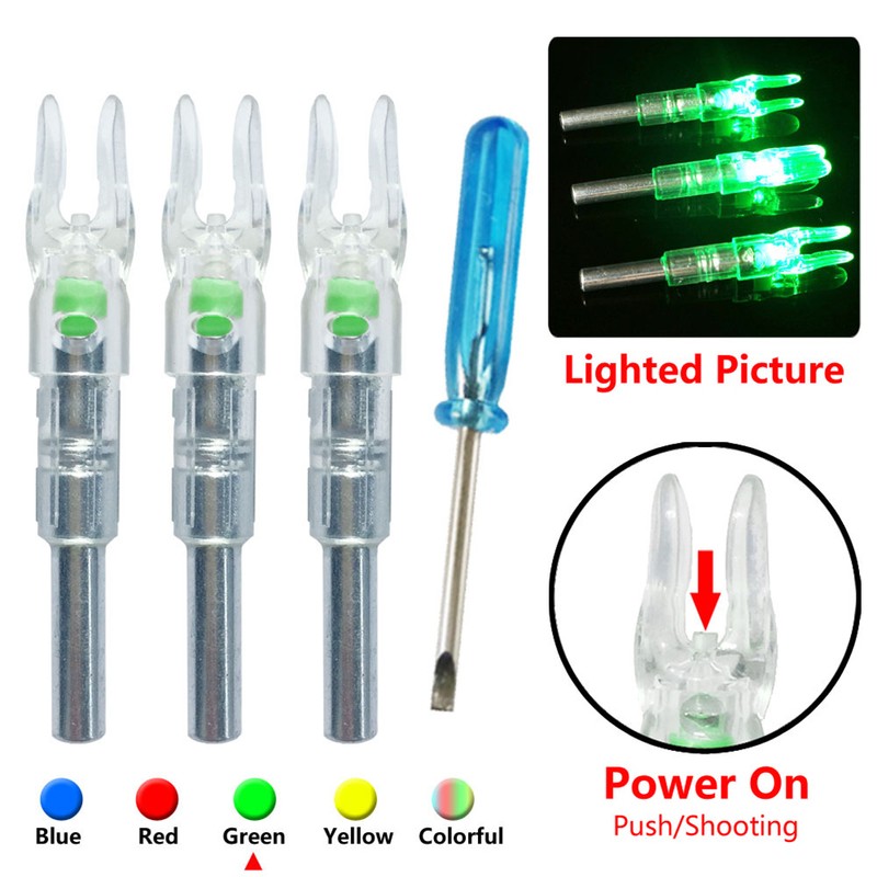 3pcs Hunting Shooting Fit 6.2mm Arrow Shaft Lighted Bow LED