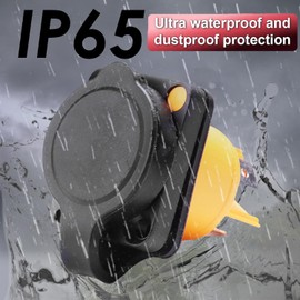 Kakabubble PowerCon True Waterproof Locking Connectors - 4 Pack, 3 Pin AC Male Panel Mount Head and Socket, 20A 250V, IP65 Outdoor Protection for Stage Light Power. (Socket)