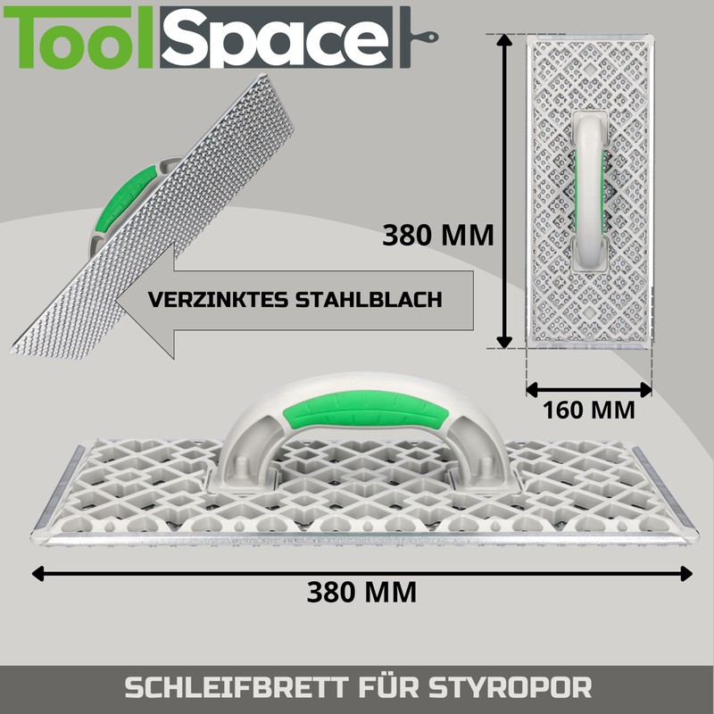 ToolSpace Large Styrofoam Rasp Sanding Board Grinder 380 x 160