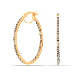 LeCalla 925 Sterling Silver 14K Gold Plated Hoop Earrings for Women Hypoallergenic CZ Earring Hoops for Women 30MM