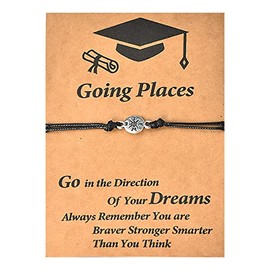 Inspirational Graduation Bracelets Gifts for Boys Girls Son Daughter 2023 Motivational Compass Bracelets for Graduates Middle High School College Graduation Gifts for Grad Student with Message Card