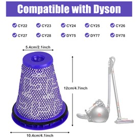 2 Stück Vormotor-HEPA-Filter Ersatz für Dyson Big Ball CY22 CY23 CY24 CY25 CY26 CY27 CY28 DY75 DY77 DY78 Staubsauger-Ersatzteile, Ersatz Nr. 967371-01