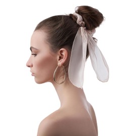 Hair Scrunchie Women's Girls Accessory Scrunchie Fabric Hair Scrunchie Hair Gentle with Neckerchief (Beig