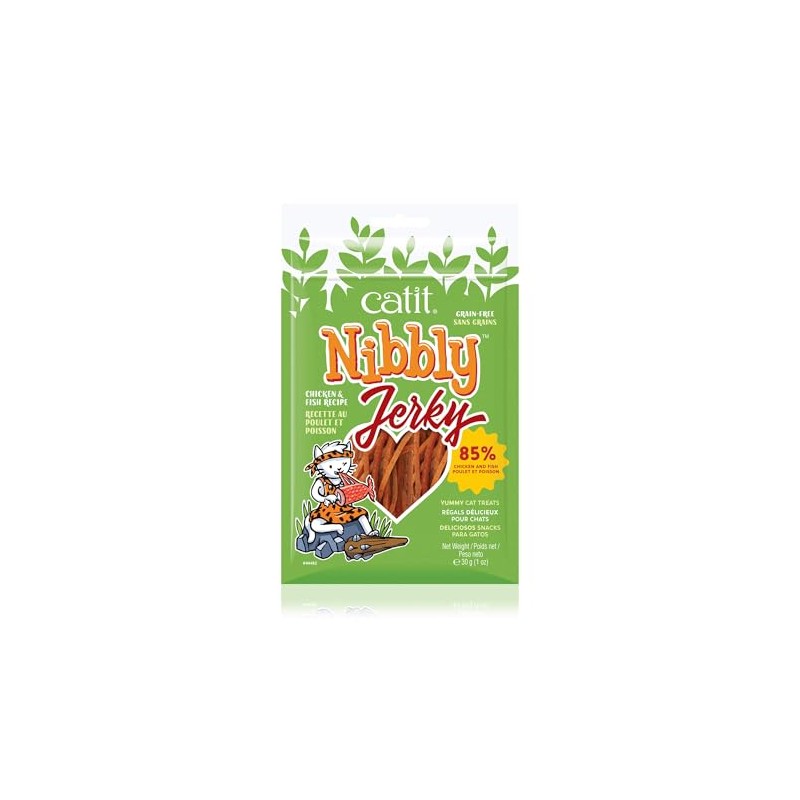 Catit Nibbly Jerky Cat Treats, Chicken & Fish Recipe -