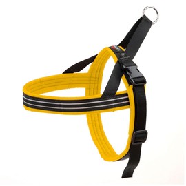 ComfortFlex Sport Dog Harness - Fully Padded, Reflective, Adjustable, Lightweight No-Choke, No-Pull, Non-Chafing Design for Active Dogs, Enhanced Control, Made in The USA,Small/Medium, Saffron Yellow