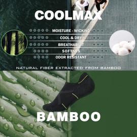 Bamboo Viscose Low Cut Socks Men Moisture Wicking Anti Blister No Show Socks Extra Cushioned Athletic