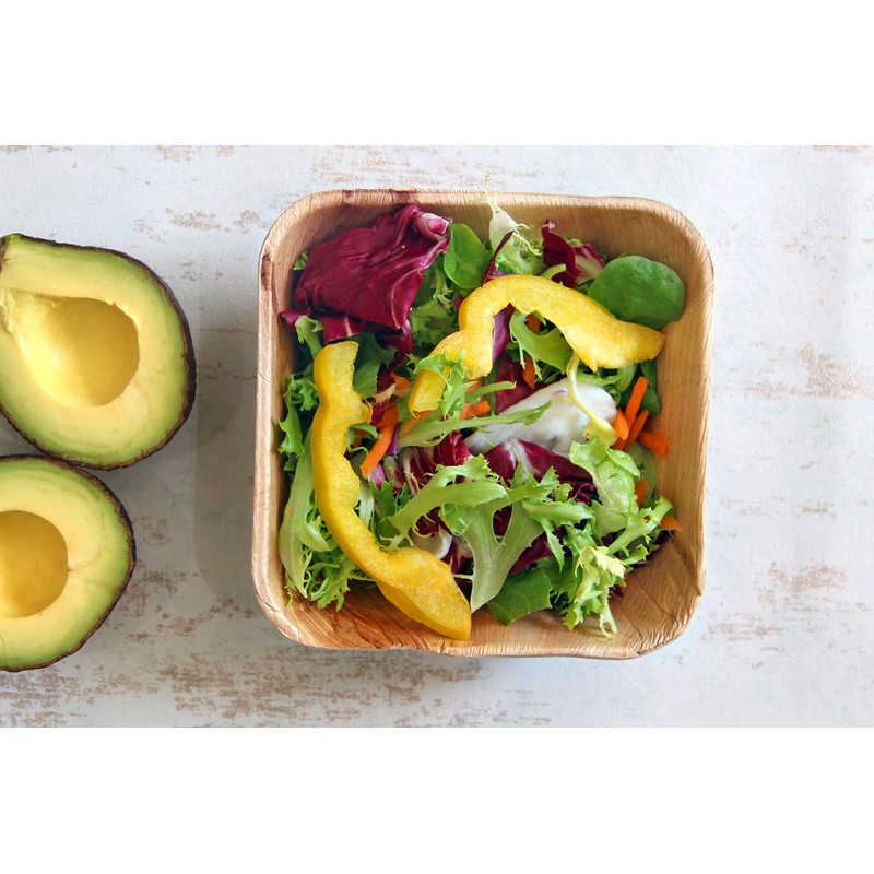 FOOGO Green 25 Disposable Palm Leaf Bowls, 5.5" (13cm) 19.4oz