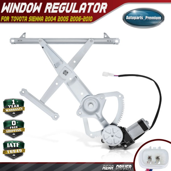 Unbranded Rear Left Power Window Regulator with Motor Assembly for