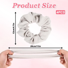 Qianyu 4 PCS Pocket Scrunchies Elastics Hair Ties Hair Band with Hidden Zipper Stash Scrunchy Ponytail Holder Key Money Chapstick Storage Bag Secret Compartment for Thin Fine Curly Hair