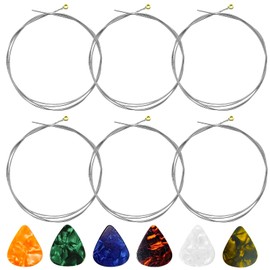 YONEEKSS Electric Guitar Strings, 6 PCS Super Slinky Nickel Wound Electric Guitar Strings 9-42 Gauge with 6 PCS Guitar Pick Plectrums