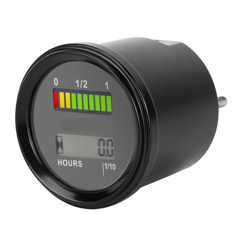DC12-48V LCD LED Digital Battery Indicator Engine Hour Meter for