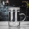 Unbreakable Glass Tea Cup with Infuser and Lid - 17oz