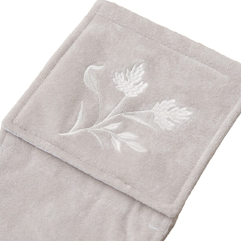 Senko New Silhouette 68682 Grey Leaf Embroidered Cotton Fabric Paper