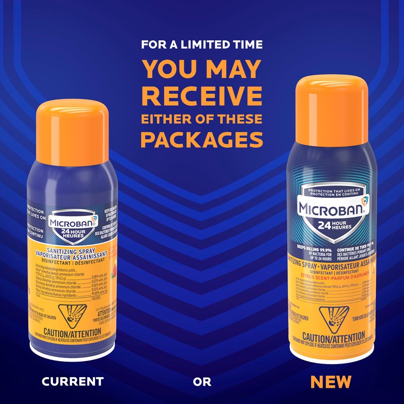 MICROBAN Sanitizing Spray 24hr Citrus Scent 12.5oz