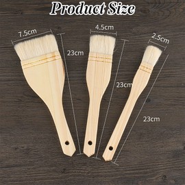 Wooden Pastry Brush, Basting & Oil Tool for Cooking, Egg Wash Tool with Soft Sheep Bristle, Hake Brush for Painting & Watercolor, Ideal for Baking