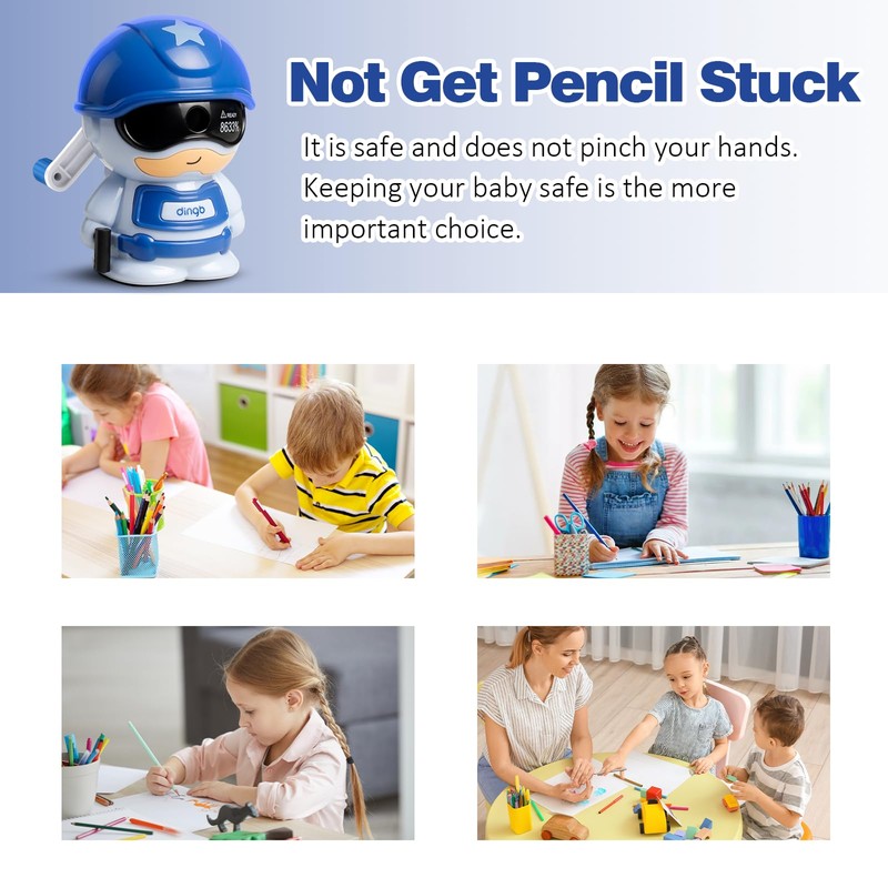 3-Level Adjustable Pencil Sharpener, Manual Sharpener, Desktop Pencil Sharpener, with
