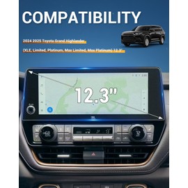2024 2025 Toyota Grand Highlander Anti Glare Screen Protector Matte for (XLE, Limited, Platinum, Max Limited, Max Platinum) 12.3" Infotainment Screen Cover Glare-Free Anti-Fingerprint Accessory