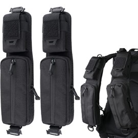 WYNEX Molle Accessories Pouch with Zipper Pocket, Backpack Strap Pouch Shoulder Strap Molle Attachment Tactical Accessories Bag Shoulder Starps Zipper Pocket Additional Phone Holder