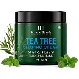 Botanic Hearth Tea Tree Shaping Cream, Crema Para Estilizar El Cabello Con Colágeno Y Biotina - Estilo Y Textura, Fijación Fuerte Y Flexible, Para Tod